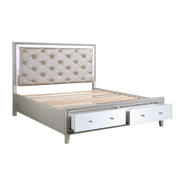 Sliverfluff EK Bed W/Led & Storage - Image 5