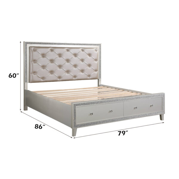Sliverfluff EK Bed W/Led & Storage - Image 8