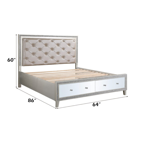 Sliverfluff Queen Bed W/Led & Storage - Image 8